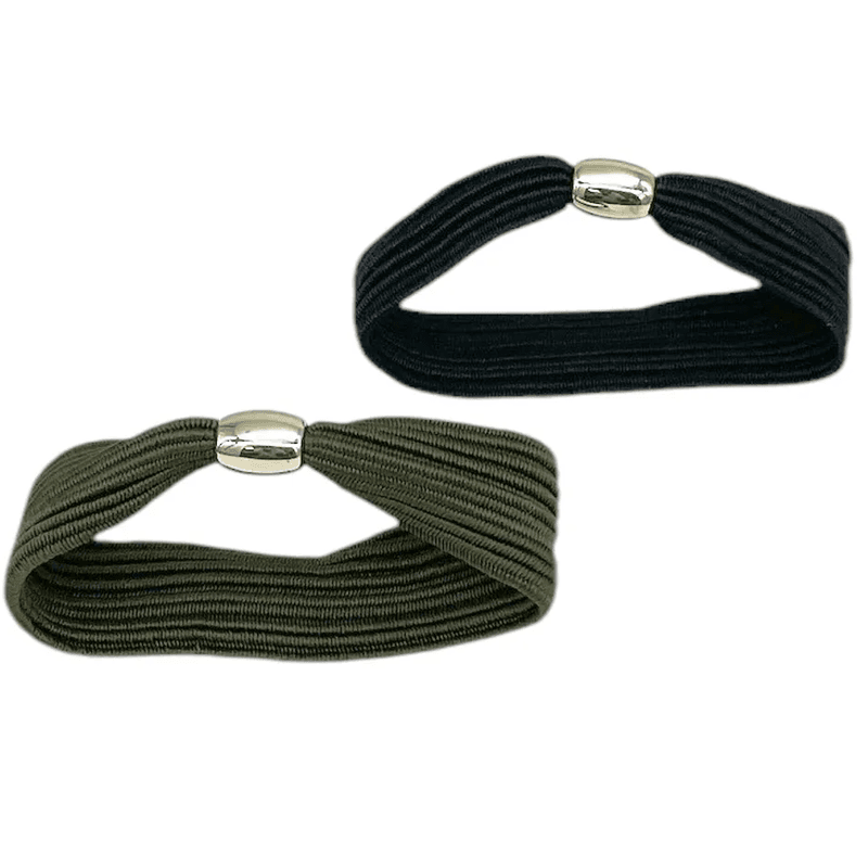 Bellizza Hårstrikker Svart & Grønn 2pk | Gullperle | 55mm