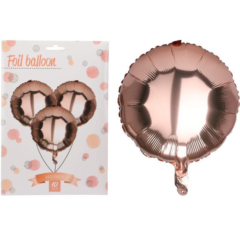 10pcs Round Foil Balloons Rose Gold | 46cm