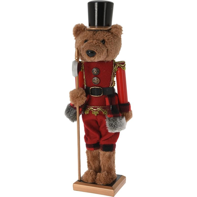 Nøtteknekker Teddybjørn 38cm | Julefigur | Klassisk Julepynt