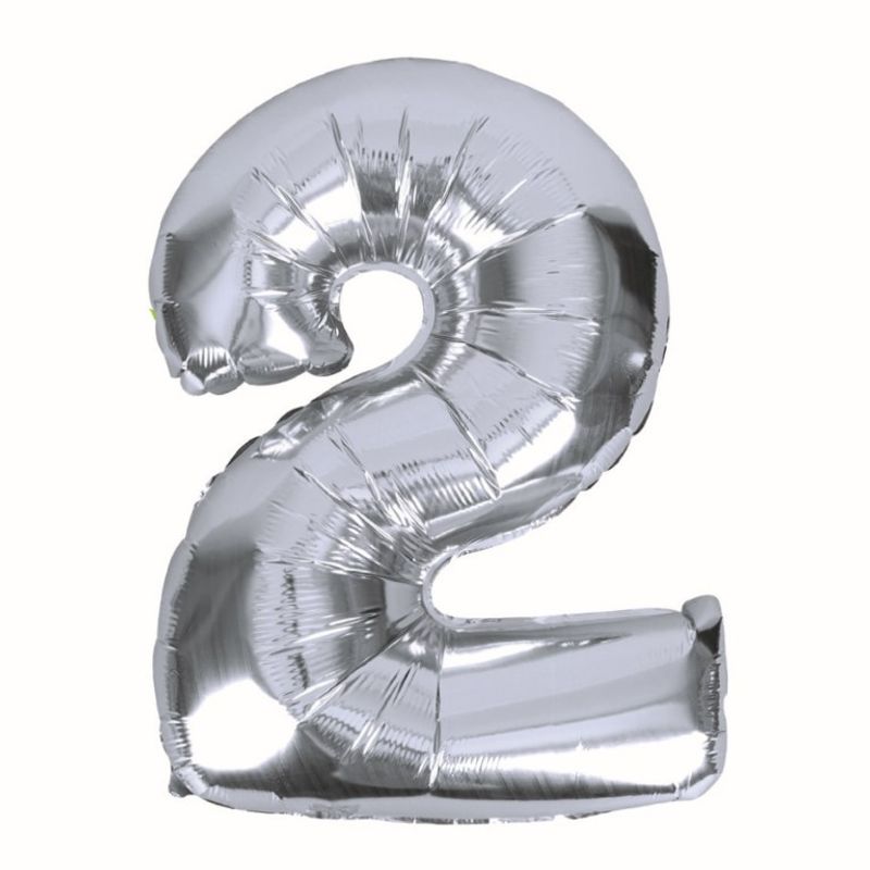 Large Number Balloons Silver 78cm