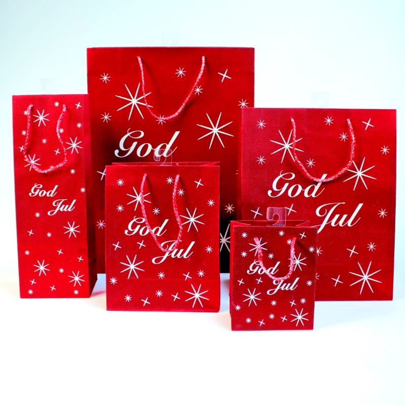 Gavepose God Jul Glitter - 26x32x12cm