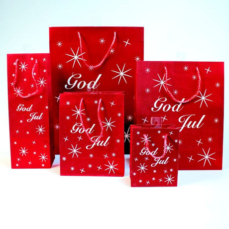 Gavepose God Jul Glitter - 26x32x12cm