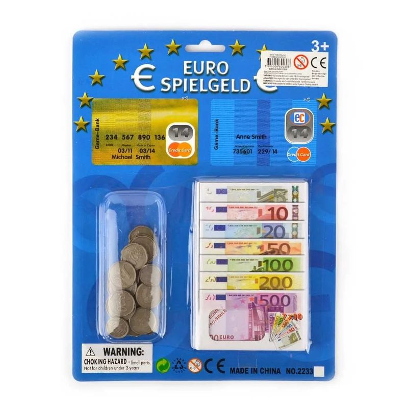 Play money Euro 20+70 pieces 28x21.5cm