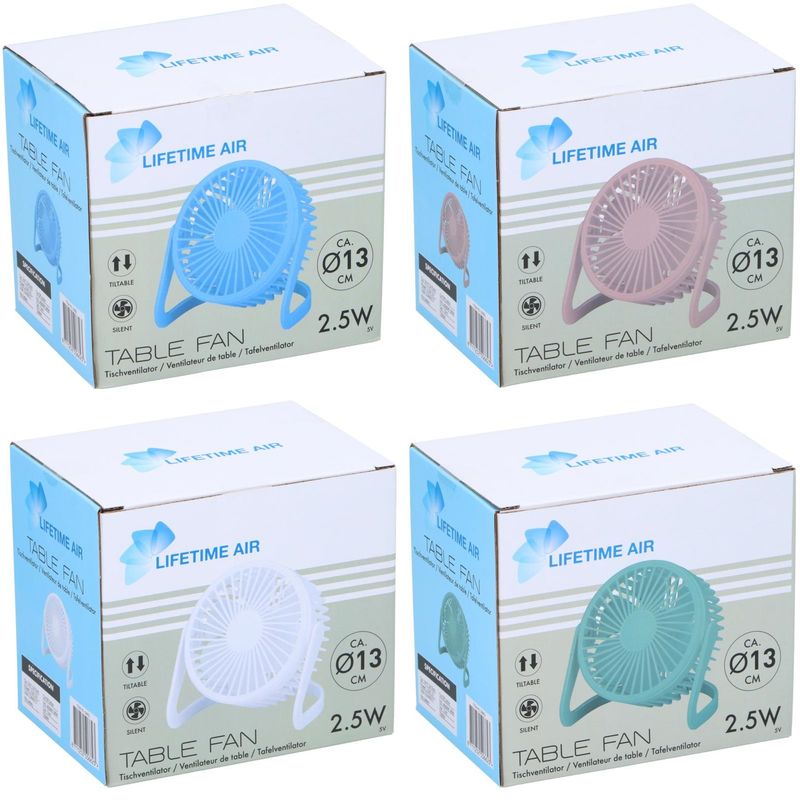 Stillegående USB Bordvifte 13cm