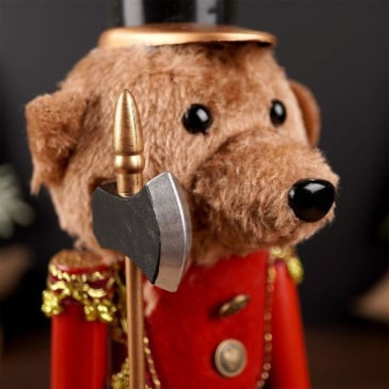 Nøtteknekker Teddybjørn 38cm | Julefigur | Klassisk Julepynt