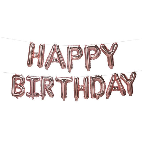 Folieballonger Happy Birthday Rosegull 40cm