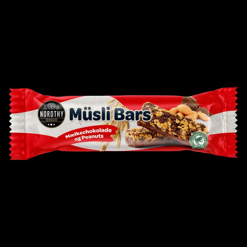 Nordthy Müslibar Peanøtter og Melkesjokolade 150g | 6x25g energibarer