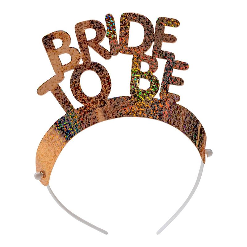 Bride To Be og Team Bride Tiara, 6 stk, Rosegull