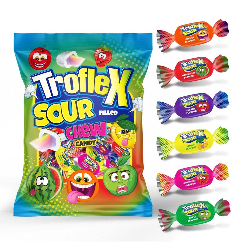 Troflex Sour Fruit Caramels 800g | Large Pack