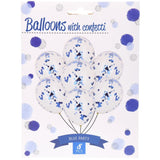 Confetti balloons Blue 8pk | 30 cm