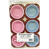Muffinsformer fargemiks 12pk | Med dekorativ kant