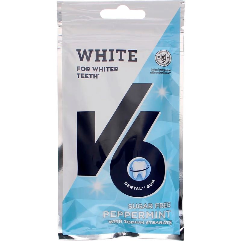 V6 Chewing Gum White Peppermint 30.8g