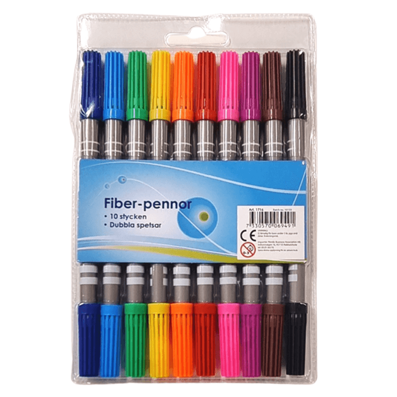 Fiberpenner Dobbel Tupp - 10pk