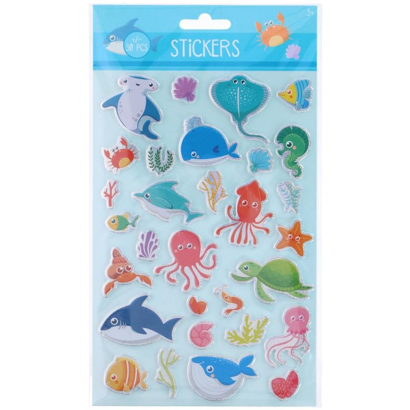 Thick Stickers with Glitter 25x14cm | 6 varieties