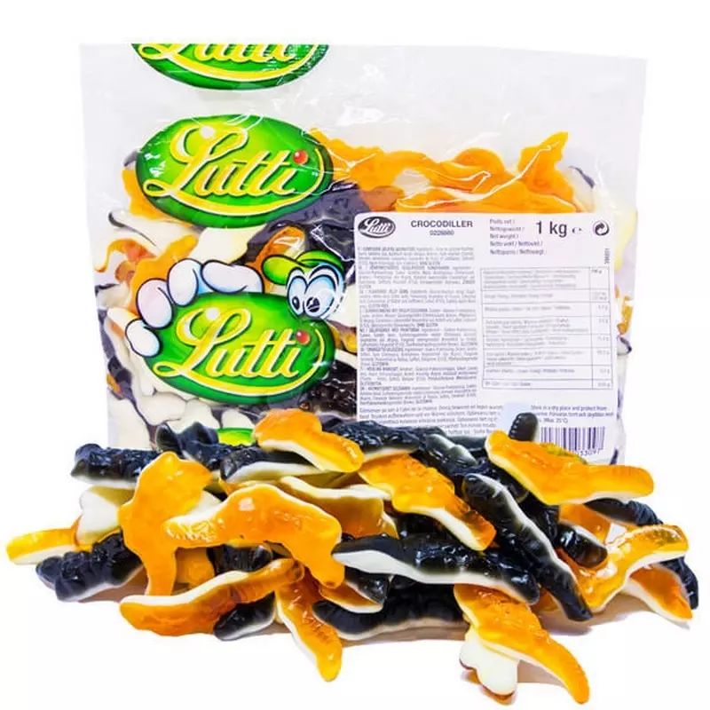 Lutti Krokodiller 1kg Storpakk