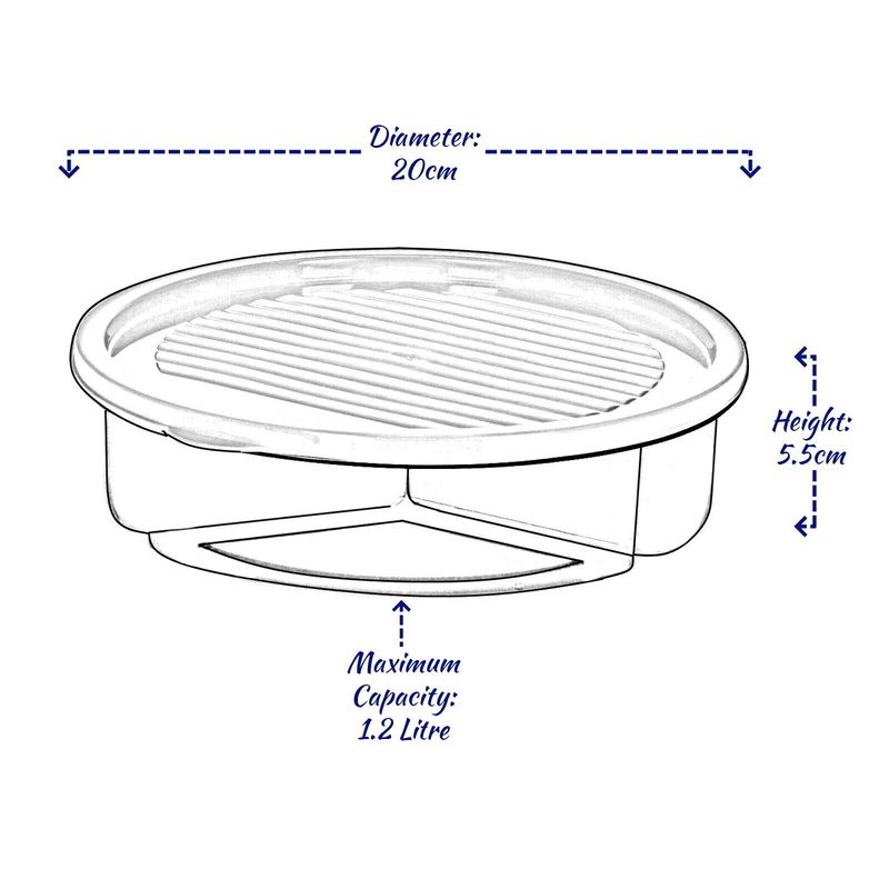 Food Storage Box 1200ml |Round| 3 Compartments