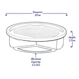 Food Storage Box 1200ml |Round| 3 Compartments