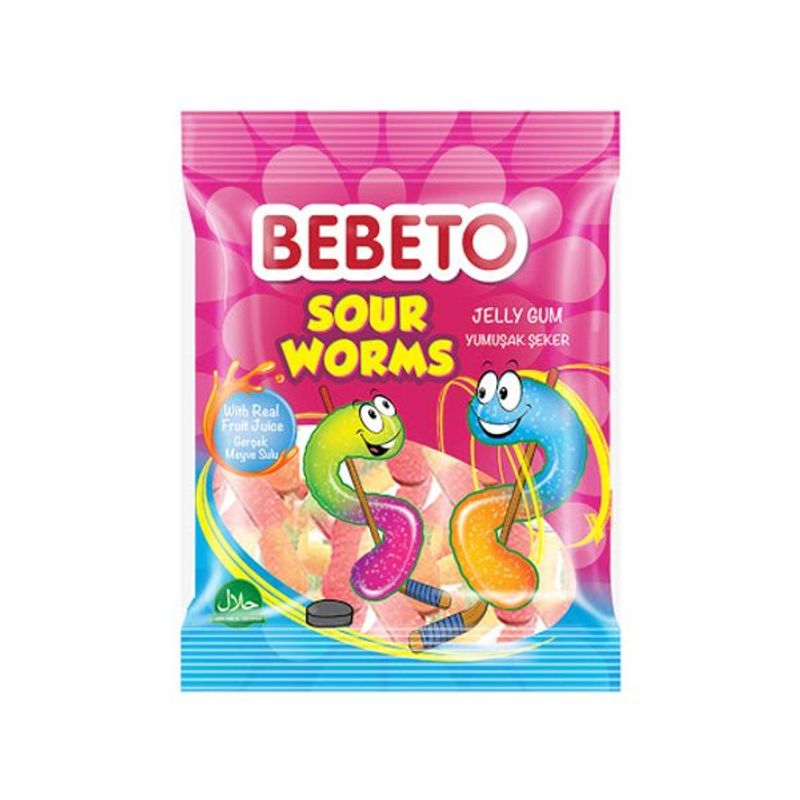 Bebeto Sour Worms 80g