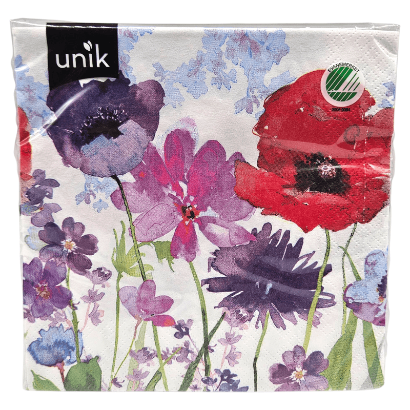 Napkins Flowers Meadow 20pk 3 - layers | 33x33cm | Unique