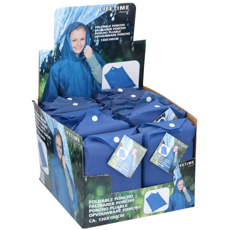 Regnponcho Flergangsbruk Blå 130x100cm – Billigmarkedet