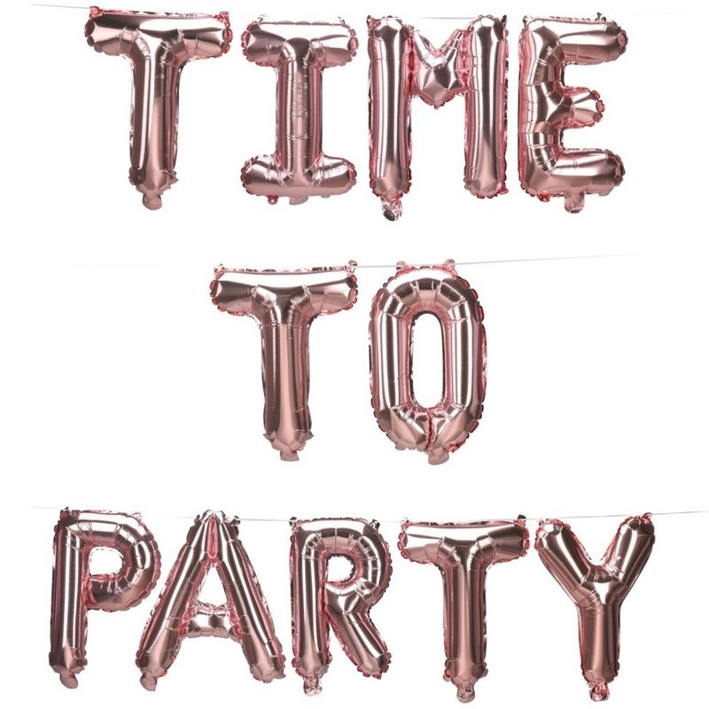 Foil balloons Time To Party Rose gold 40cm