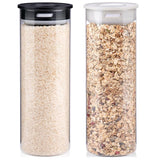 Alpina glass jar with vacuum lid 1.7L | Black/White