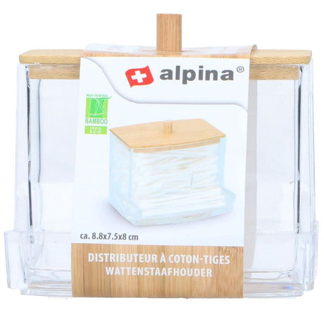 Alpina Bomullspinneholder | Praktisk dispenser med bambuslokk