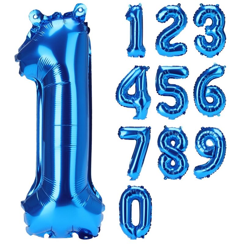 Number Balloons Foil Blue 40cm