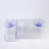 Plastic Basket with Suction Cups for Shower | Two Compartments | 16.5x5x8cm