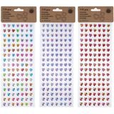 Hjerteformet Diamant Klistremerker 119stk | 3ass