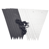 Party pennants 3m 12pcs | Black &amp; Silver Glitter