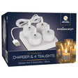 Oppladbart LED - Telyssett 4pk Med lader