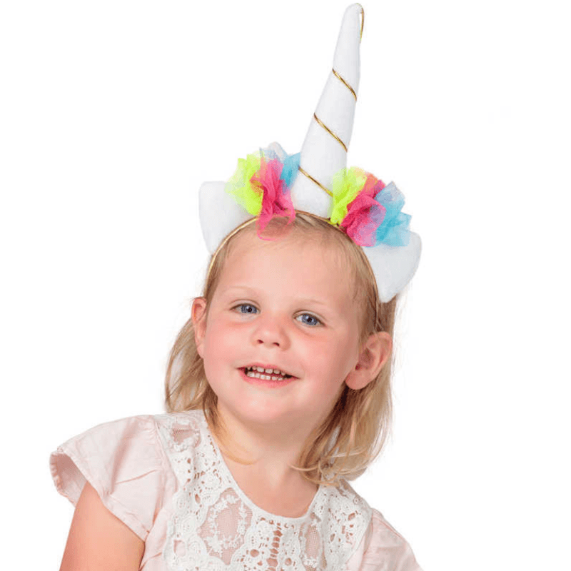 Unicorn Headband | Flower Wreath and Gold Horn | 32 cm