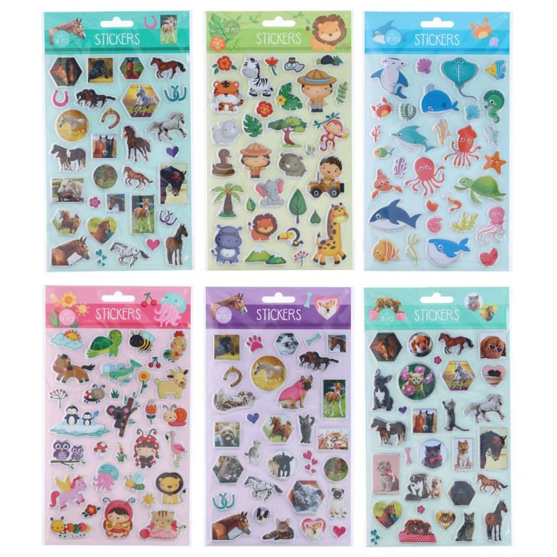 Thick Stickers with Glitter 25x14cm | 6 varieties