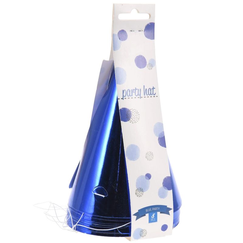 Party hats Blue 8pk