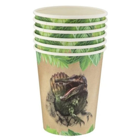 Dinosaur disposable mug 6pk 2.5dl | Moxy Party | Spinosaurus motif