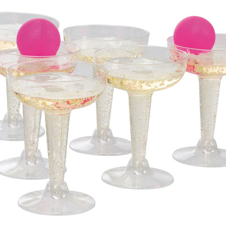 Prosecco Pong | Party game with 12 glasses and pink balls