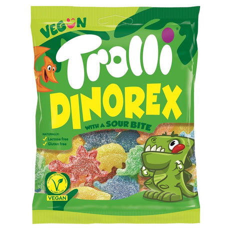 Trolli Dino Rex Surt Godteri 100g | Dinosaurform