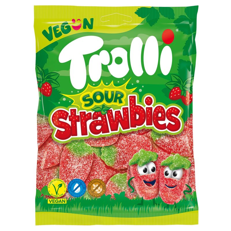 Trolli Sour Strawbies - Sure Jordbær 175g