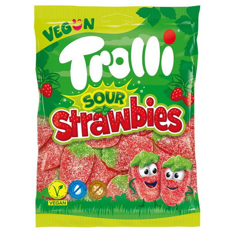 Trolli Sour Strawbies - Sure Jordbær 175g