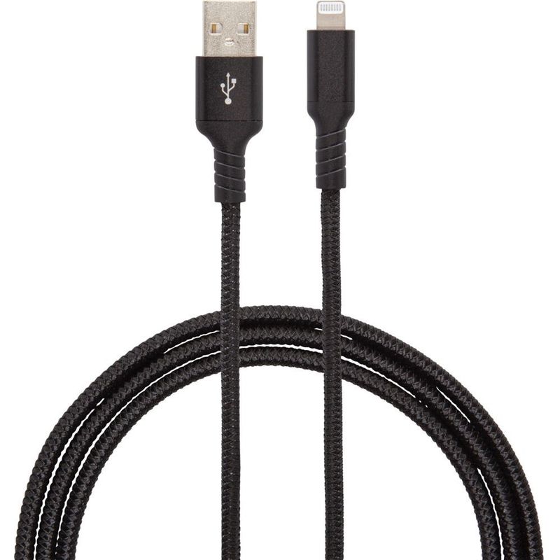 Metallisk Ladekabel USB til Lightning 3 Meter Sort