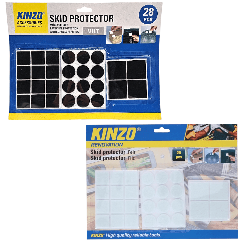 Kinzo Møbelknotter Filt 28 pk | Sort eller Hvit | Gulvbeskytter