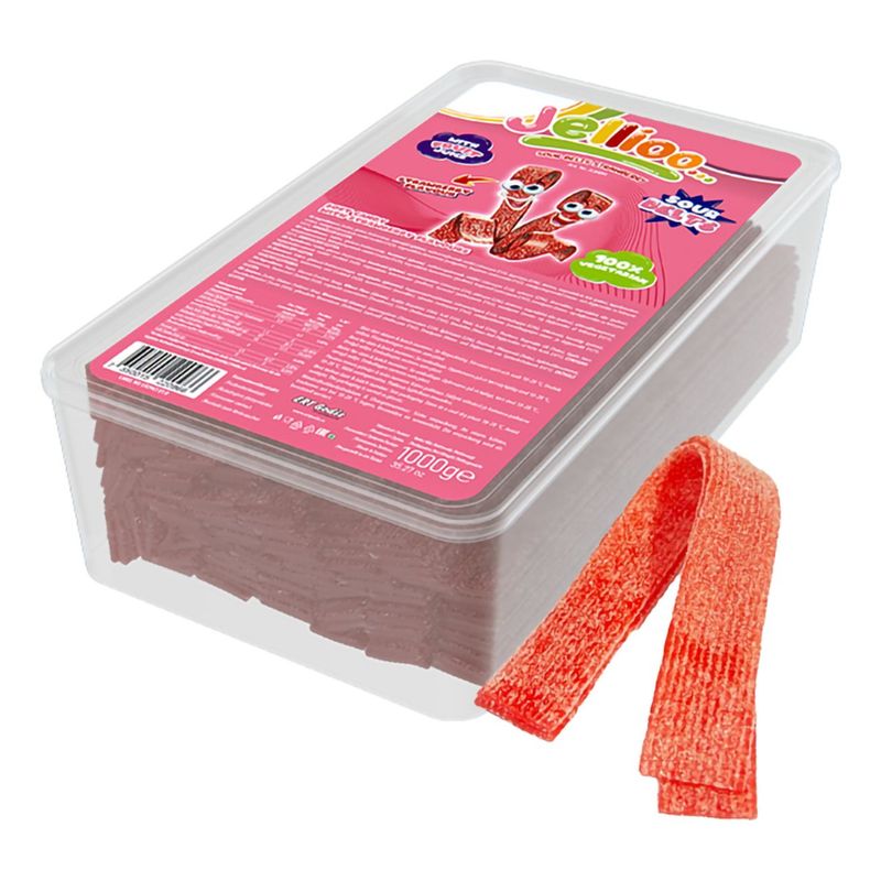 Jellioo Sour Strips Strawberry 1000g