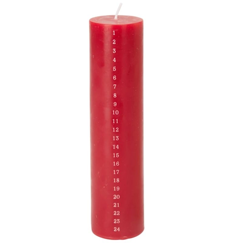 Adventslys datomerking 20cm | Rødt eller elfenbein julelys