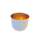 Tealight holder 7cm white copper