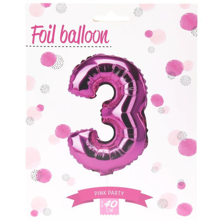 Number Balloons Foil Pink 40cm