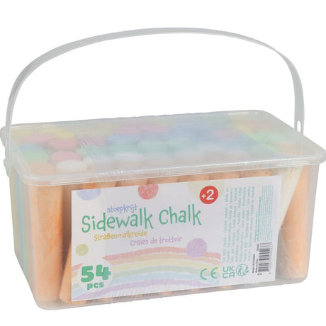 Street chalk in bucket with handle - 54 chalks