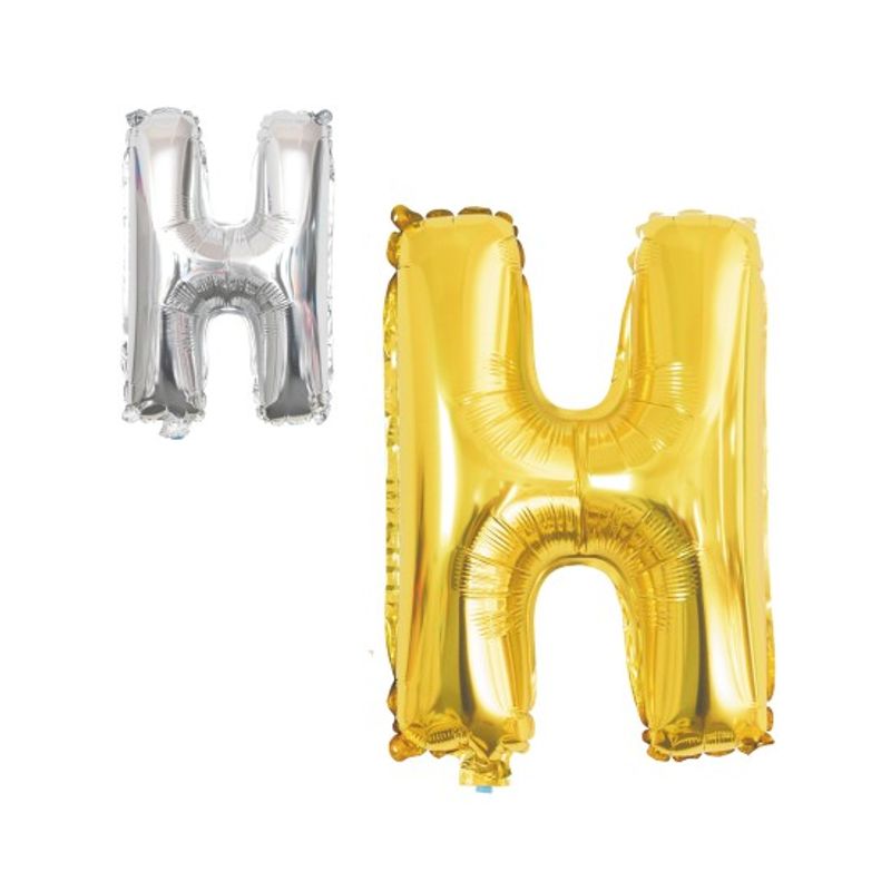 Tinka Foil Letter Balloon H - 41cm Gold &amp; Silver