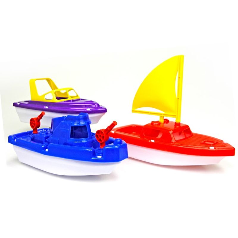 Plastbåt 28cm | 3 fargerike modeller | Sommerleke for barn