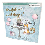 Bursdagskort med musikk | Katt og mus med glitter